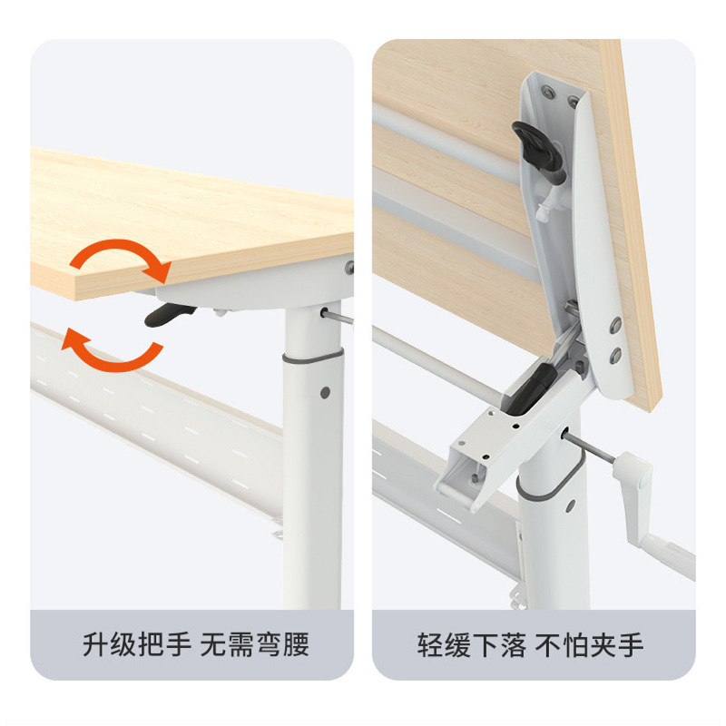 南洋五金升降桌腿桌架工厂现货手动升降桌可折叠配滑轮升降桌腿