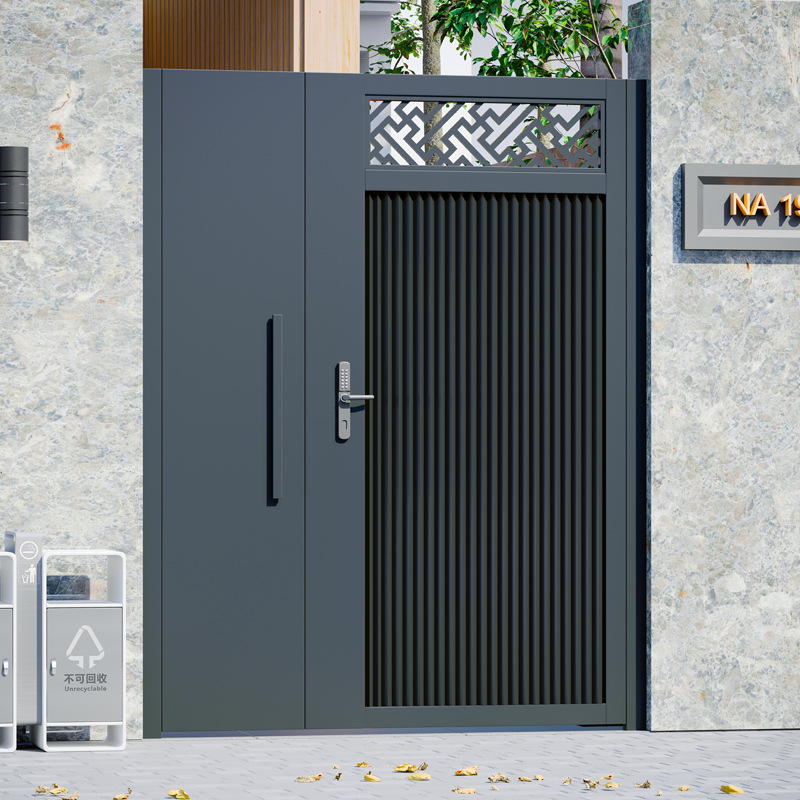 铝合金庭院门新中式花园门现代别墅电动大门农村自建房铁艺院子门