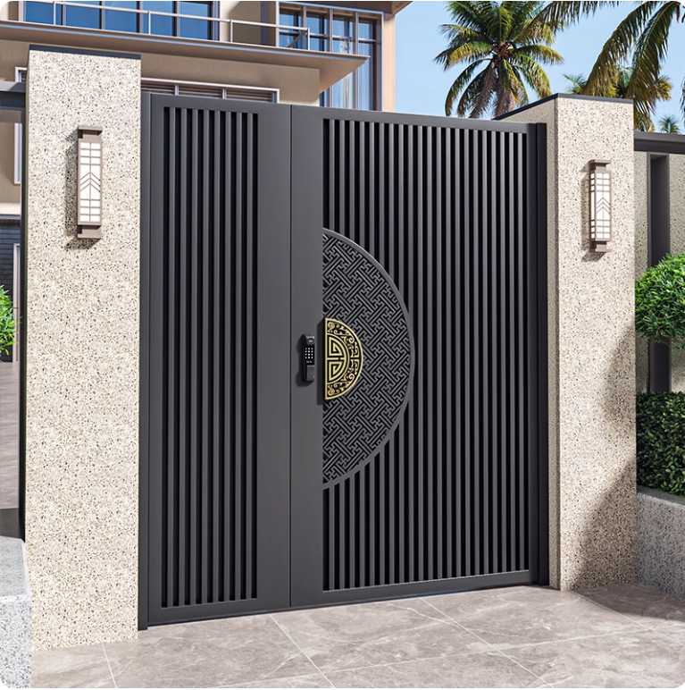 新中式铝合金别墅大门庭院大门双开门农村自建房院子门花园子母门