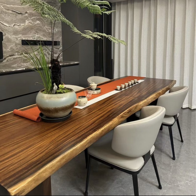 南美胡桃木实木大板茶桌原木茶几办公室客厅家用泡茶台新中式茶桌