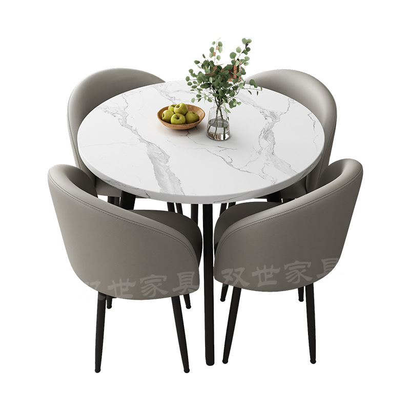 简约接待洽谈小圆桌店铺前台谈判会客桌椅休息区省空间桌椅组合