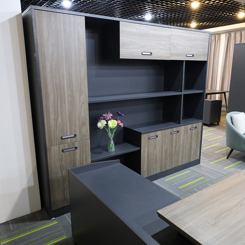 办公室文件柜2.4米书柜组合板式总裁室背景长条高柜现货资料档案