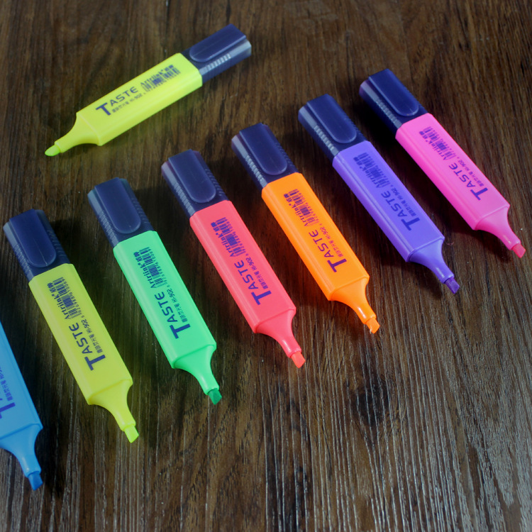 荧光笔套装7色 8支装 彩色记号笔办公学习文具涂鸦笔 厂家直销