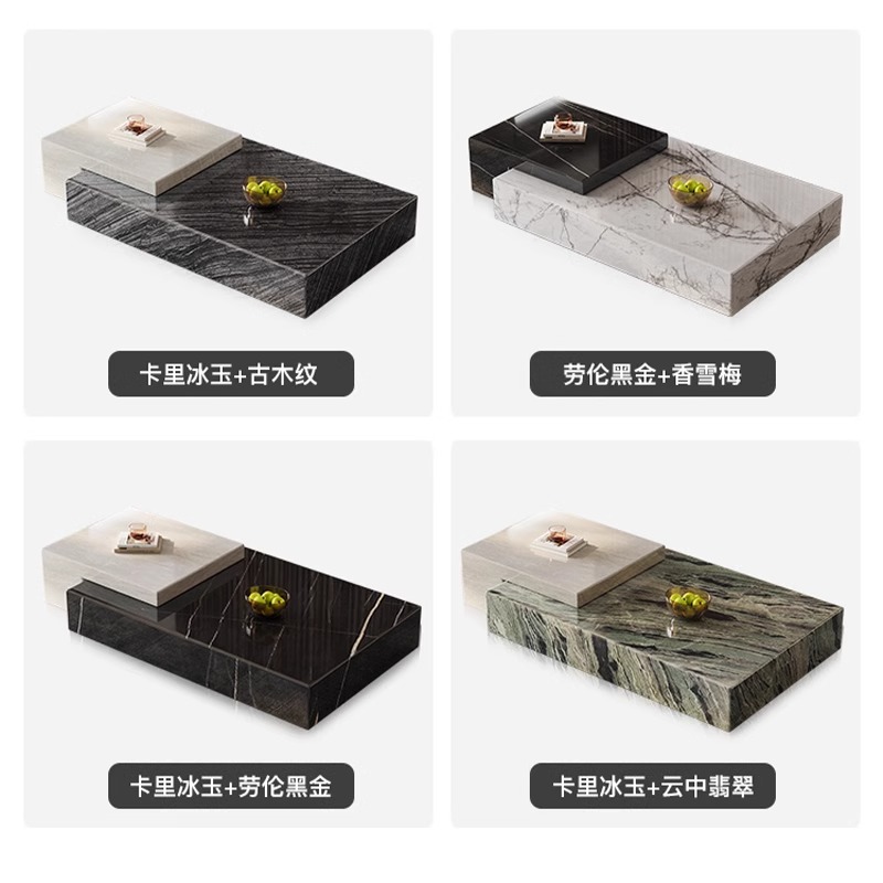 大理石茶几客厅现代轻奢设计师别墅奢石创意大平层意式风