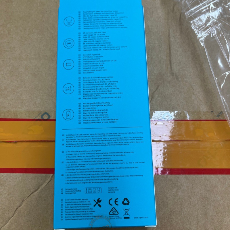 雷柏Rapoo XR200无线激光演示器投影PPT幻灯片遥控翻页演示笔演讲