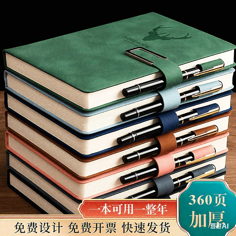 2025旅行子超厚大学生A5双面设计加厚写字护眼烫金简约韩版日记本