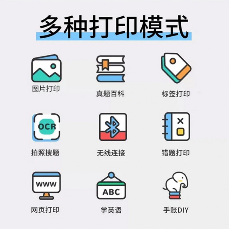 跨境便携式条形码迷你学生错题口袋C17打印机标签照片不干胶热敏