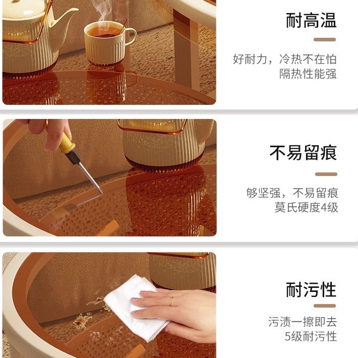奶油风长虹玻璃子母双圆茶几组合小户型创意桌可移动伸缩新款茶几