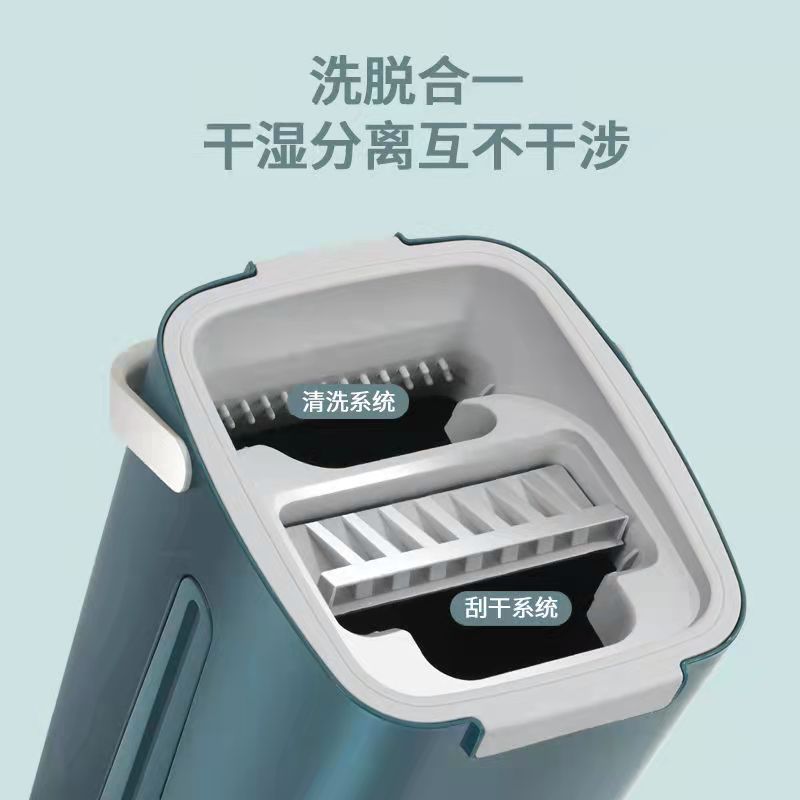 拖把懒人旋转干湿两用拖地墩地可替换拖布桶轻巧收纳旋转拖把