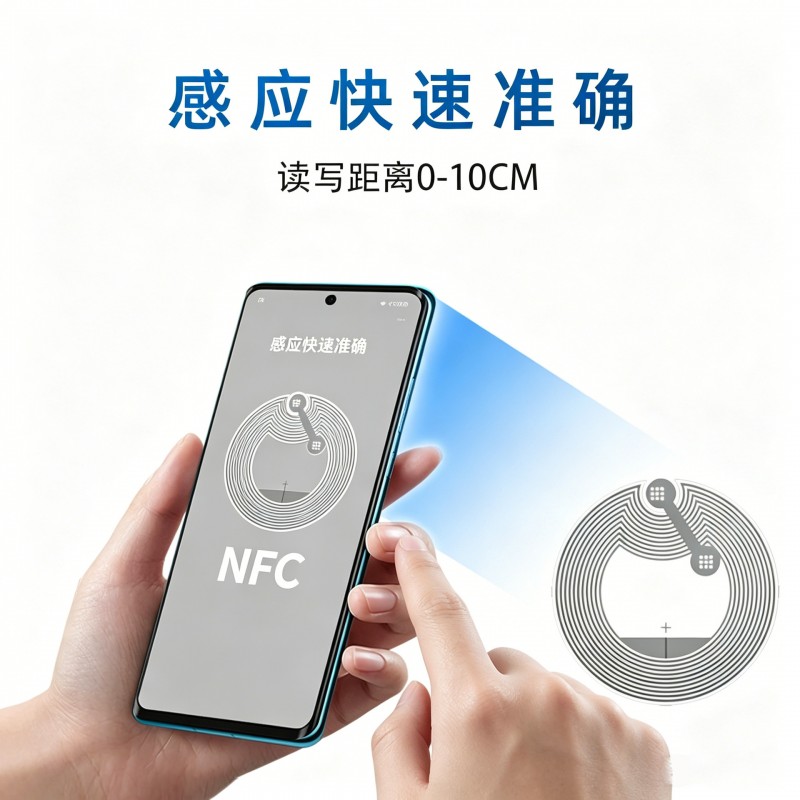 （面议）nfc芯片不干胶贴纸圆形rfid标签NTAG213/215芯片感应电子标签贴纸