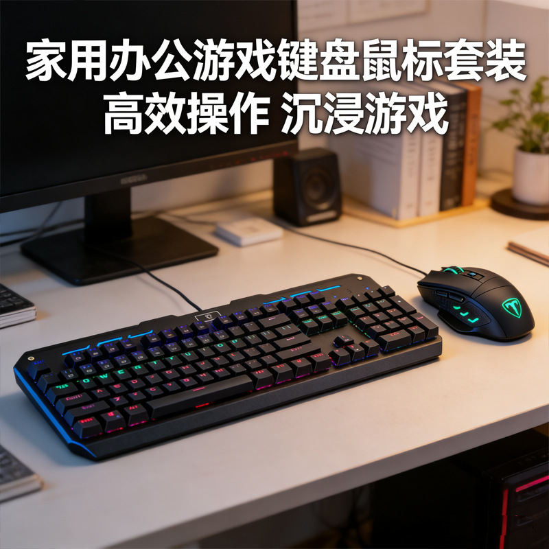 批发ET机械键盘青轴热拔插吃鸡键盘有线键盘网咖家用台式机有线
