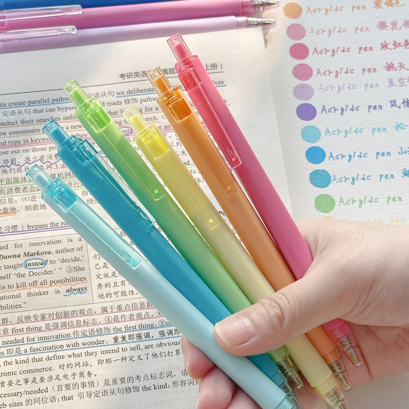天卓按动丙烯彩色中性笔勾线笔美术学生彩笔绘画笔水彩手账彩绘笔