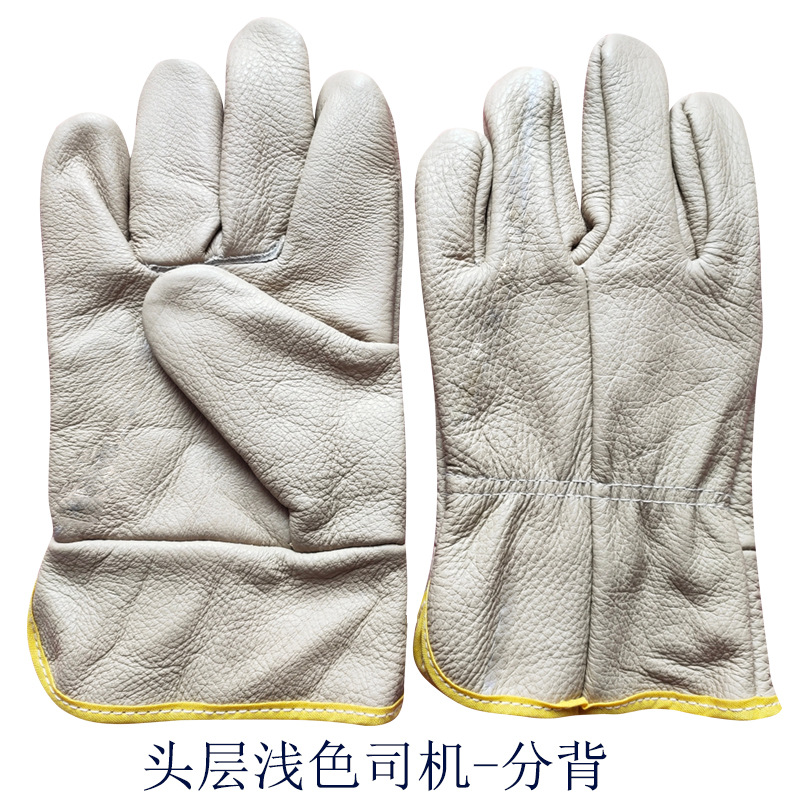 焊工手套头层牛皮司机手套短全皮电焊手套劳保防护手套厂家批发